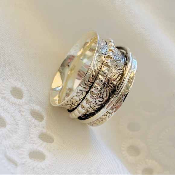 Classic Spinner Spinning Sterling Silver Ring - Picture 6 of 9